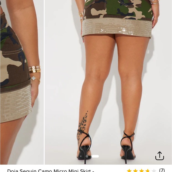Fashion Nova Camouflage Sequin Mini Skirt - Picture 2 of 2